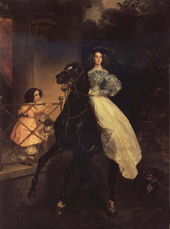 Karl Briullov Rider.Double Portrait of Giovanina and Amazilia Pacini Spain oil painting art
